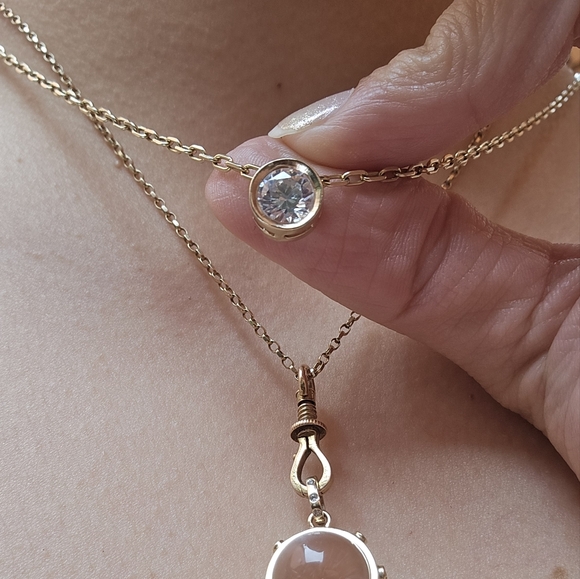 Cz 14k Slider Charm// Pendant - Picture 1 of 3